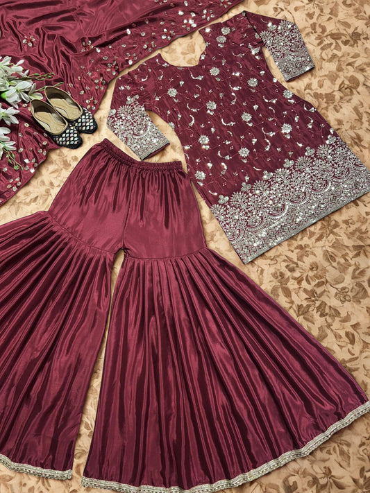 ✨ Elegant Handmade Silk Salwar Kameez ✨