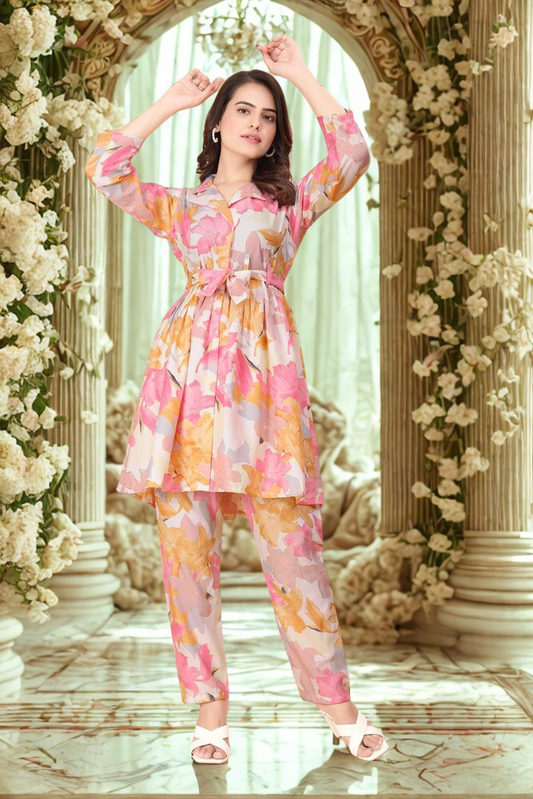 Rayon floral print CORD-SET