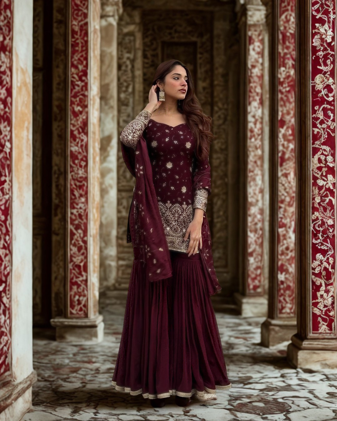 ✨ Elegant Handmade Silk Salwar Kameez ✨