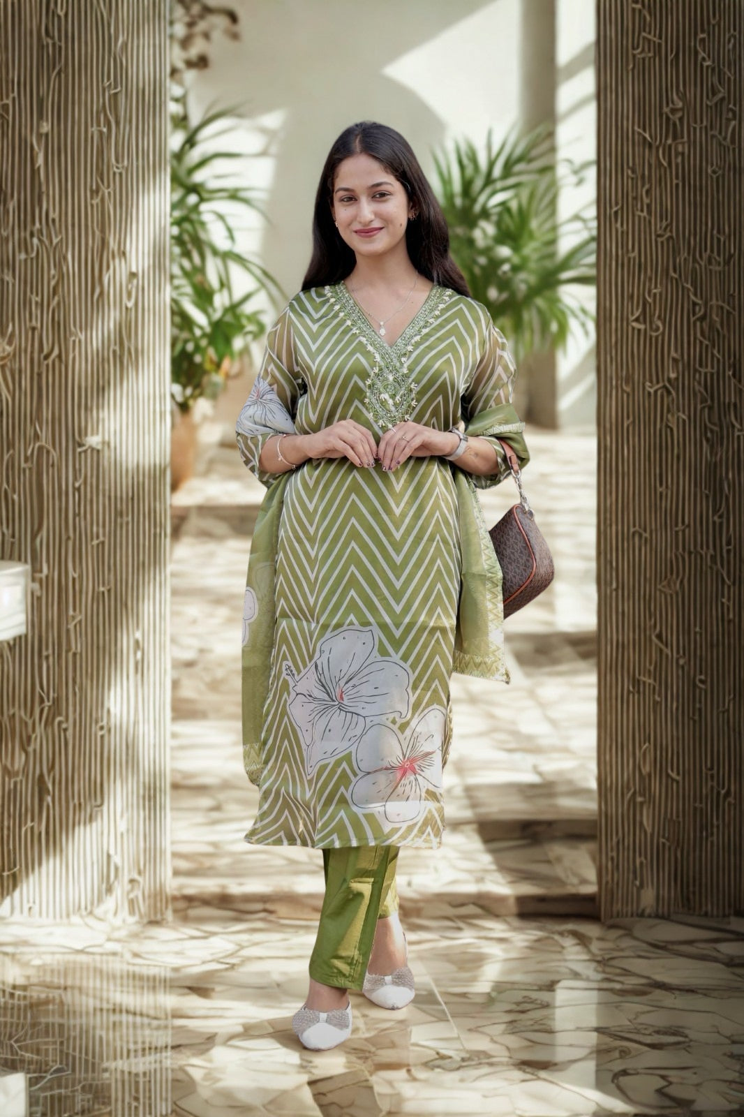 The Garden Bloom Kurti Set – Ethnic Elegance in Motion