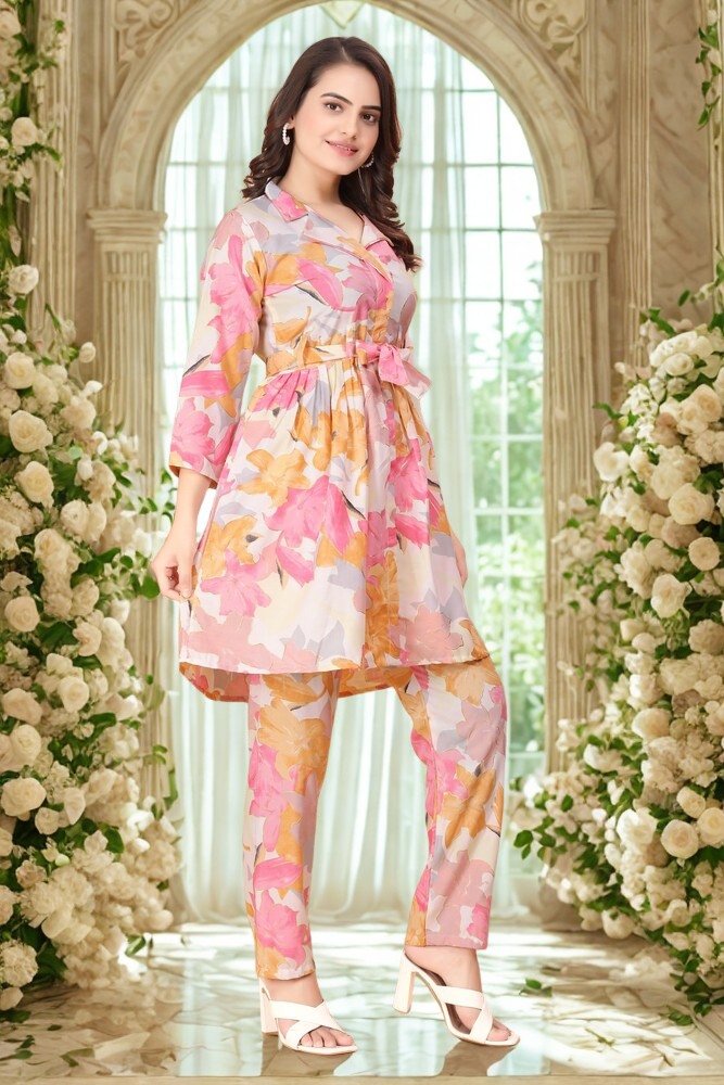 Rayon floral print CORD-SET