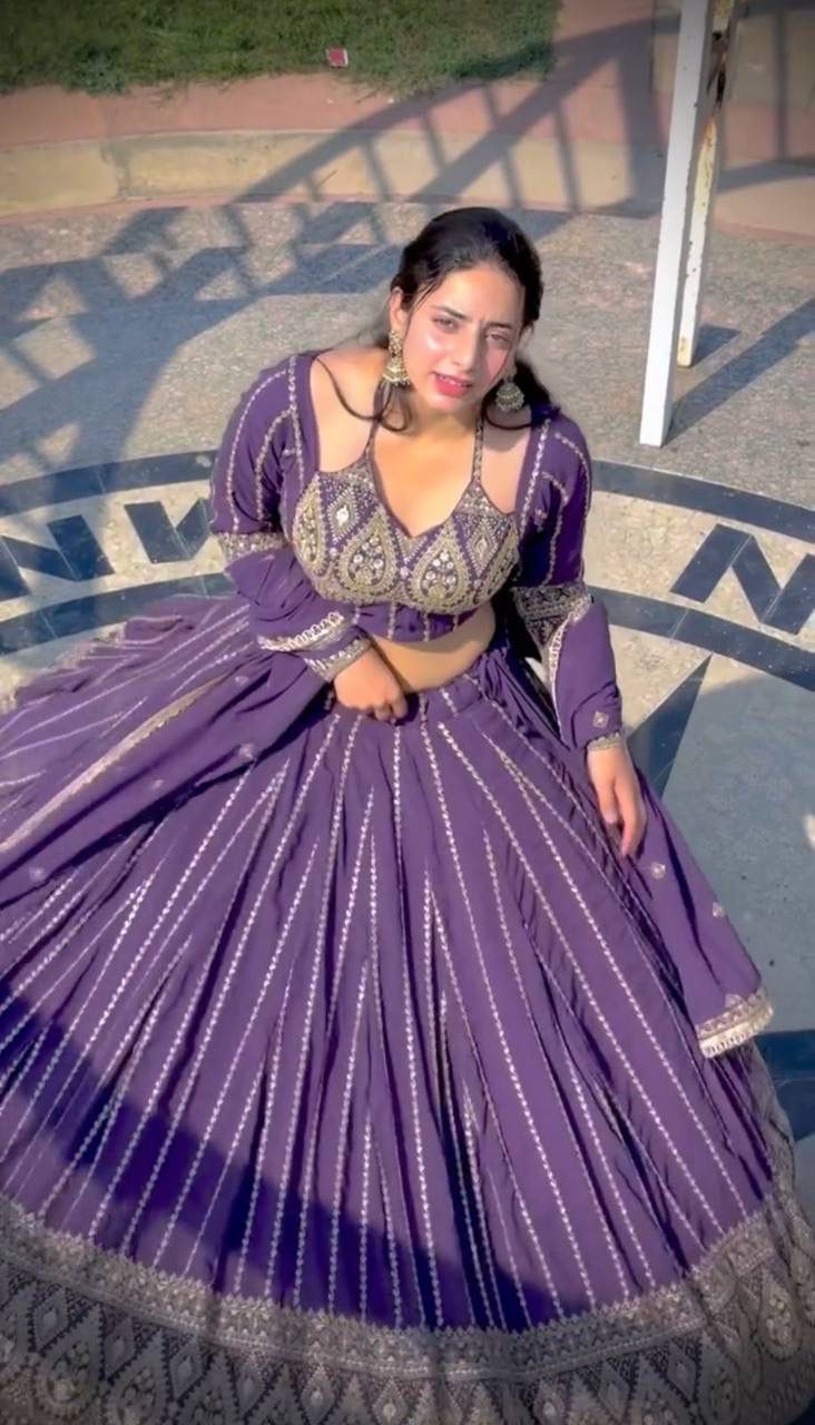 Designer Heavy Fox Georgette Embroidered Lehenga Set | Fully Stitched 3-Piece Partywear with Dupatta